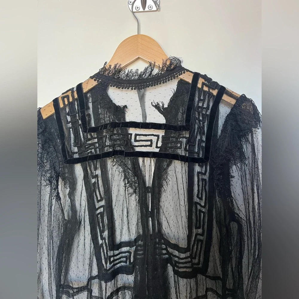 Anthropologie Holly Flocked Tunic Top Size XL Rare - Picture 12 of 15